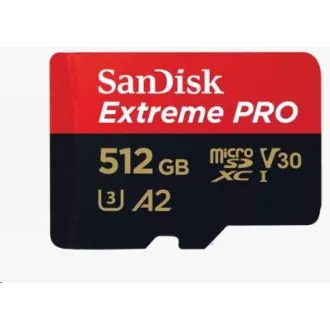 SanDisk micro SDXC karta 512GB Extreme PRO (200 MB/s Class 10, UHS-I U3 V30) + adaptér