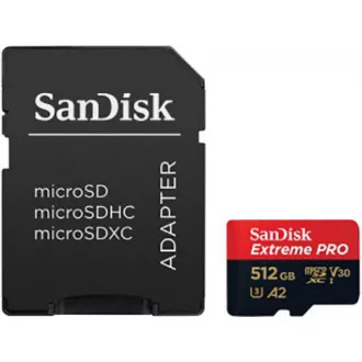 SanDisk micro SDXC karta 512GB Extreme PRO (200 MB/s Class 10, UHS-I U3 V30) + adaptér