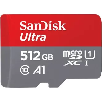 SanDisk MicroSDXC karta 512GB Ultra (150 MB/s, A1 Class 10 UHS-I) + adaptér