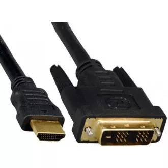 PREMIUMCORD Kabel HDMI - DVI-D 2m (M/M, zlacené kontakty, stíněný)