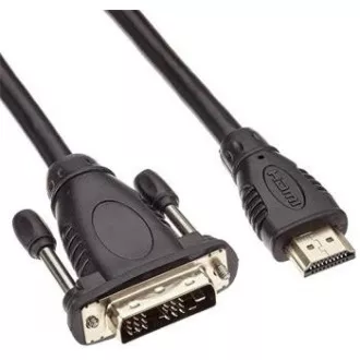 PREMIUMCORD Kabel HDMI - DVI-D 2m (M/M, zlacené kontakty, stíněný)