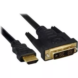 PREMIUMCORD Kabel HDMI - DVI-D 2m (M/M, zlacené kontakty, stíněný)
