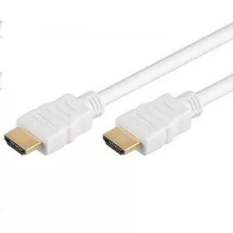 PremiumCord HDMI High Speed + Ethernet kabel, bílý, zlacené konektory, 15m