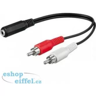 PremiumCord Kabel Jack 3, 5mm-2xCINCH F/M 20cm