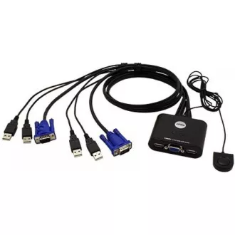 ATEN 2-port KVM USB mini, 1m kabely, DO