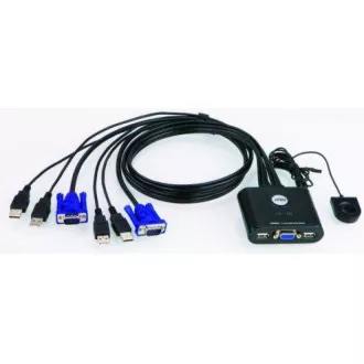 ATEN 2-port KVM USB mini, 1m kabely, DO