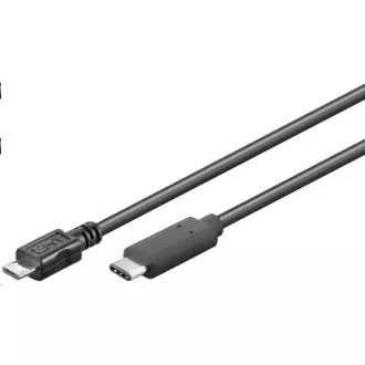 PremiumCord Kabel USB 3.1 konektor C/male - USB 2.0 Micro-B/male, černý, 0, 6m