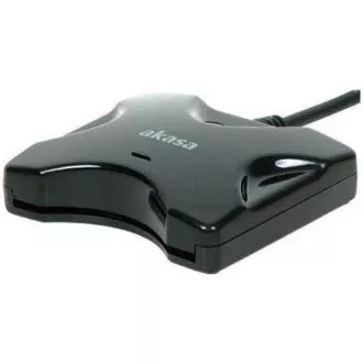 AKASA čtečka karet AK-CR-03BKV2 externí, USB 2.0, podpora čipových karet electronic ID a SMART, černá