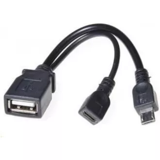PREMIUMCORD USB redukce kabel USB A/female+USB A/male - Micro USB/male OTG