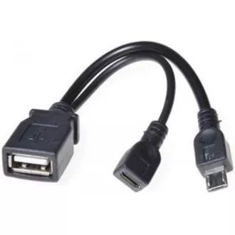 PREMIUMCORD USB redukce kabel USB A/female+USB A/male - Micro USB/male OTG