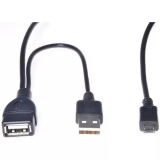 PREMIUMCORD USB redukce kabel USB A/female+USB A/male - Micro USB/male OTG