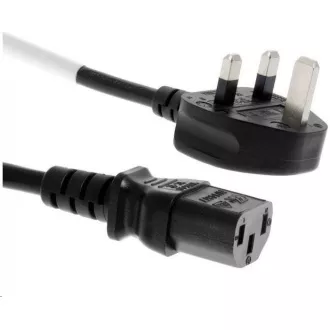 PREMIUMCORD Kabel napájecí 230V, zahnutá zástrčka pro Velkou Británii, 2m