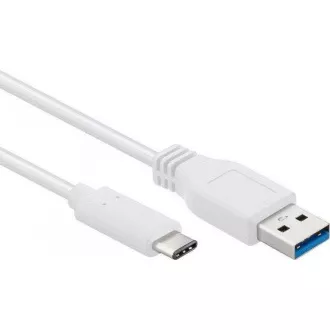 PremiumCord Kabel USB 3.1 C/M - USB 2.0 A/M, rychlé nabíjení proudem 3A, 3m, bílá