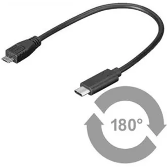 PREMIUMCORD Adaptér USB 3.1 C/male - USB 2.0 Micro-B/male, 0, 2m