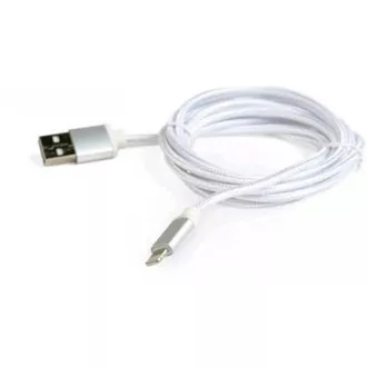 GEMBIRD Kabel USB 2.0 Lightning (IP5 a vyšší) nabíjecí a synchronizační kabel, opletený, 1, 8m, stříbrný, blis