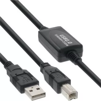 PREMIUMCORD USB 2.0 repeater a propojovací kabel A/M-B/M 20m