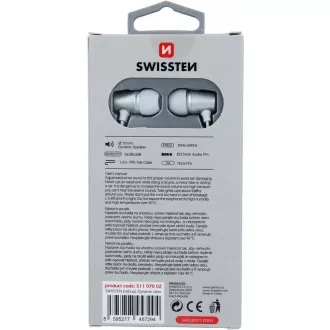 EARBUDS DYNAMIC YS500 SILV/WH SWISSTEN