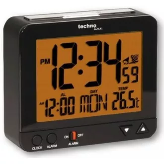 TechnoLine WT 195 - digitální budík černý s teploměrem
