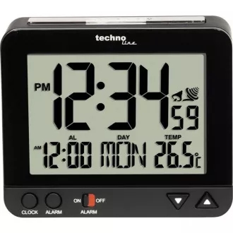 TechnoLine WT 195 - digitální budík černý s teploměrem