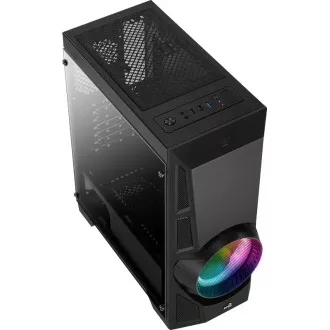 AEROCOOL skříň AeroEngine RGB, Mid tower, 1x USB 3.0, 2x USB 2.0, 2x audio, bez zdroje AEROCOOL skříň AeroEngine RGB, Mid tower, 1x USB 3.0, 2x USB 2.0, 2x audio, bez zdroje