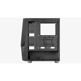 AEROCOOL skříň Zauron Saturn FRGB ML G, Mid tower, 2x USB 3.0, 2x audio, 1x 120mm FRGB Fan, bez zdroje