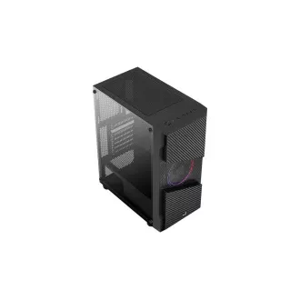 AEROCOOL skříň Menace Saturn FRGB ML G, Mid tower, 2x USB 3.0, 2x audio, 1x 120mm FRGB Fan, bez zdroje