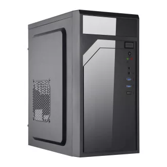 EUROCASE skříň ML M6-590B, Mini Tower, 1xUSB-C, 2x USB 3.0, 2x audio, černá