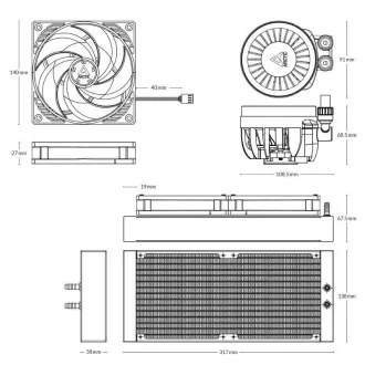 ARCTIC Vodní chladič Liquid Freezer III 280, 2x140mm, AM5, LGA1851, černá