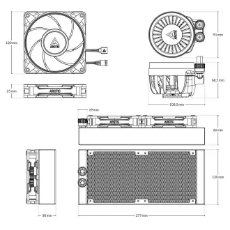 ARCTIC Vodní chladič Liquid Freezer III 240 Pro, 2x120mm, AM5, LGA1851, černá