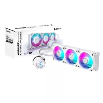 GIGABYTE vodní chladič AORUS WATERFORCE II 360I, 3x120mm, ARGB, LGA1851, AM5, Bílá