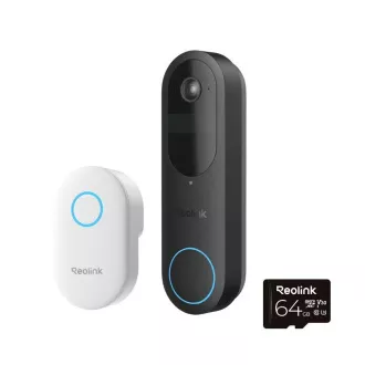 REOLINK bezpečnostní video zvonek D340B + Chime + 64GB microSD