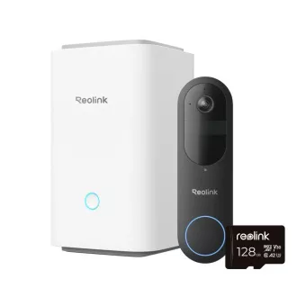 REOLINK bezpečnostní video zvonek D340B + Hub 1 + 128GB microSD