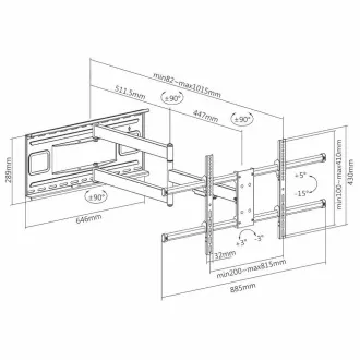 Nejdelší televizní držák Fiber Mounts Big1 Nejdelší televizní držák Fiber Mounts Big1