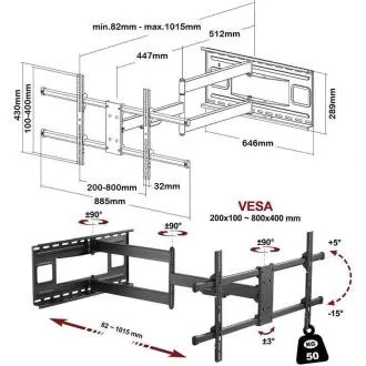 Nejdelší televizní držák Fiber Mounts Big1 Nejdelší televizní držák Fiber Mounts Big1