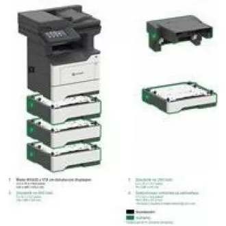 LEXMARK Multifunkční ČB tiskárna MX622adhe, A4, 47ppm, 2048MB, barevný LCD displej, duplex, DADF, USB 2.0, LAN