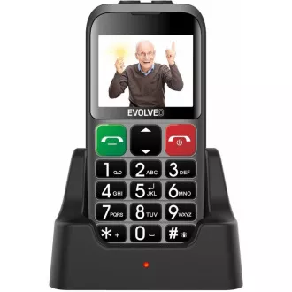 EVOLVEO EasyPhone EB, mobilní telefon pro seniory s nabíjecím stojánkem, červená