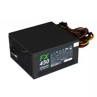 EVOLVEO FX 450, zdroj 450W ATX, 14cm, tichý, 80+ White, záruka 3 roky, černý