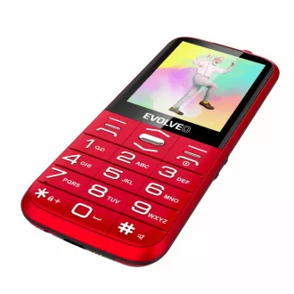 EVOLVEO EasyPhone XO, mobilní telefon pro seniory s nabíjecím stojánkem, červená