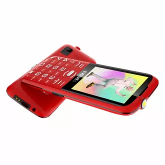 EVOLVEO EasyPhone XO, mobilní telefon pro seniory s nabíjecím stojánkem, červená