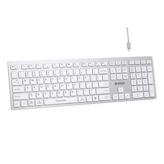 A4tech FBX50C, bezdrátová kancelářská klávesnice, bílá