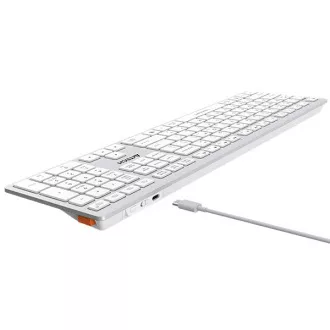 A4tech FBX50C, bezdrátová kancelářská klávesnice, bílá