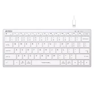A4tech Klávesnice FX51, kancelářská klávesnice, membránová, bezdrátová, CZ/SK, Bílá