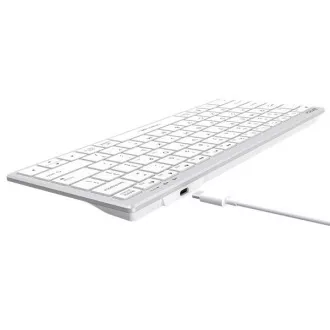 A4tech Klávesnice FX51, kancelářská klávesnice, membránová, bezdrátová, CZ/SK, Bílá