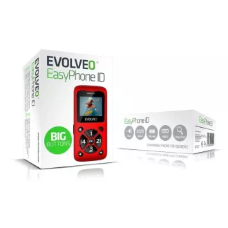 EVOLVEO Mobilní telefon pro seniory EasyPhone ID, červená