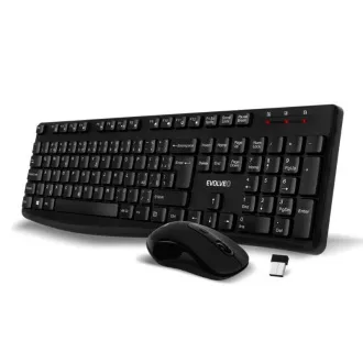 EVOLVEO Set klávesnice a myši K1050, Bezdrátové 2.4GHz, CZ+SK, černá