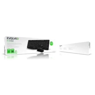 EVOLVEO Set klávesnice a myši K1050, Bezdrátové 2.4GHz, CZ+SK, černá