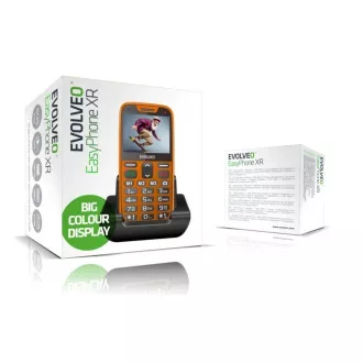 EVOLVEO EasyPhone XR, mobilní telefon pro seniory s nabíjecím stojánkem, oranžová