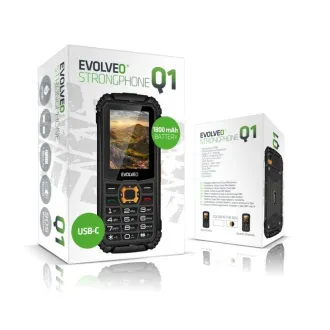 EVOLVEO StrongPhone Q1, vodotěsný odolný Dual SIM telefon, černo-oranžový - Rozbalené