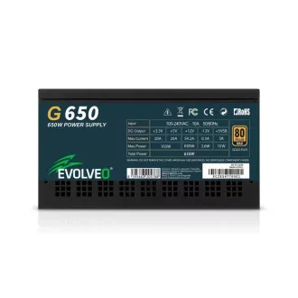 EVOLVEO G650 zdroj 650W, 80+ GOLD, ATX 3.1, aPFC, 140 mm ventilátor