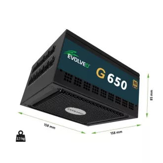 EVOLVEO G650 zdroj 650W, 80+ GOLD, ATX 3.1, aPFC, 140 mm ventilátor